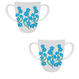 Two Handled Mug - Light Blue Floral - Pack of 2