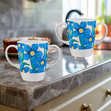 Two Handled Mug - Blue Floral - Pack of 2