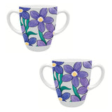 Two Handled Mug - Purple Floral - Pack of 2
