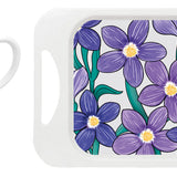 Mug, Lid & Tray Bundle - Purple Floral