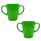 Two Handled Mug - Green - Pack of 2