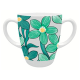 Two Handled Mug - Green Floral