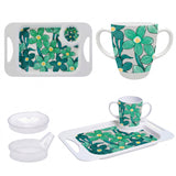 Mug, Lid & Tray Bundle - Green Floral