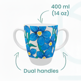 Mug, Lid & Tray Bundle - Blue Floral