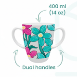 Mug, Lid & Tray Bundle - Teal Cerise Floral