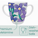 Two Handled Mug - Purple Floral