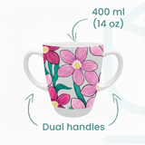 Two Handled Mug - Pink Floral