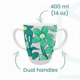 Mug, Lid & Tray Bundle - Green Floral