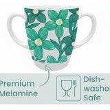 Two Handled Mug - Green Floral