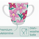 Two Handled Mug - Pink Floral - Pack of 2