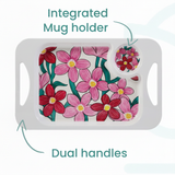 Mug, Lid & Tray Bundle - Pink Floral