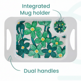 Mug, Lid & Tray Bundle - Green Floral