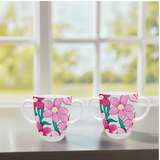 Two Handled Mug - Pink Floral - Pack of 2