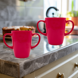Two Handled Mug - Pink - Pack of 2