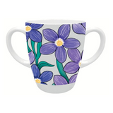 Two Handled Mug - Purple Floral