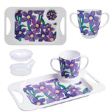 Mug, Lid & Tray Bundle - Purple Floral