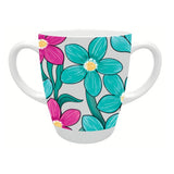 Two Handled Mug - Teal Cerise Floral