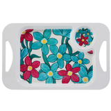 Small Snack Tray - Teal Cerise Floral