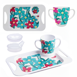 Mug, Lid & Tray Bundle - Teal Cerise Floral